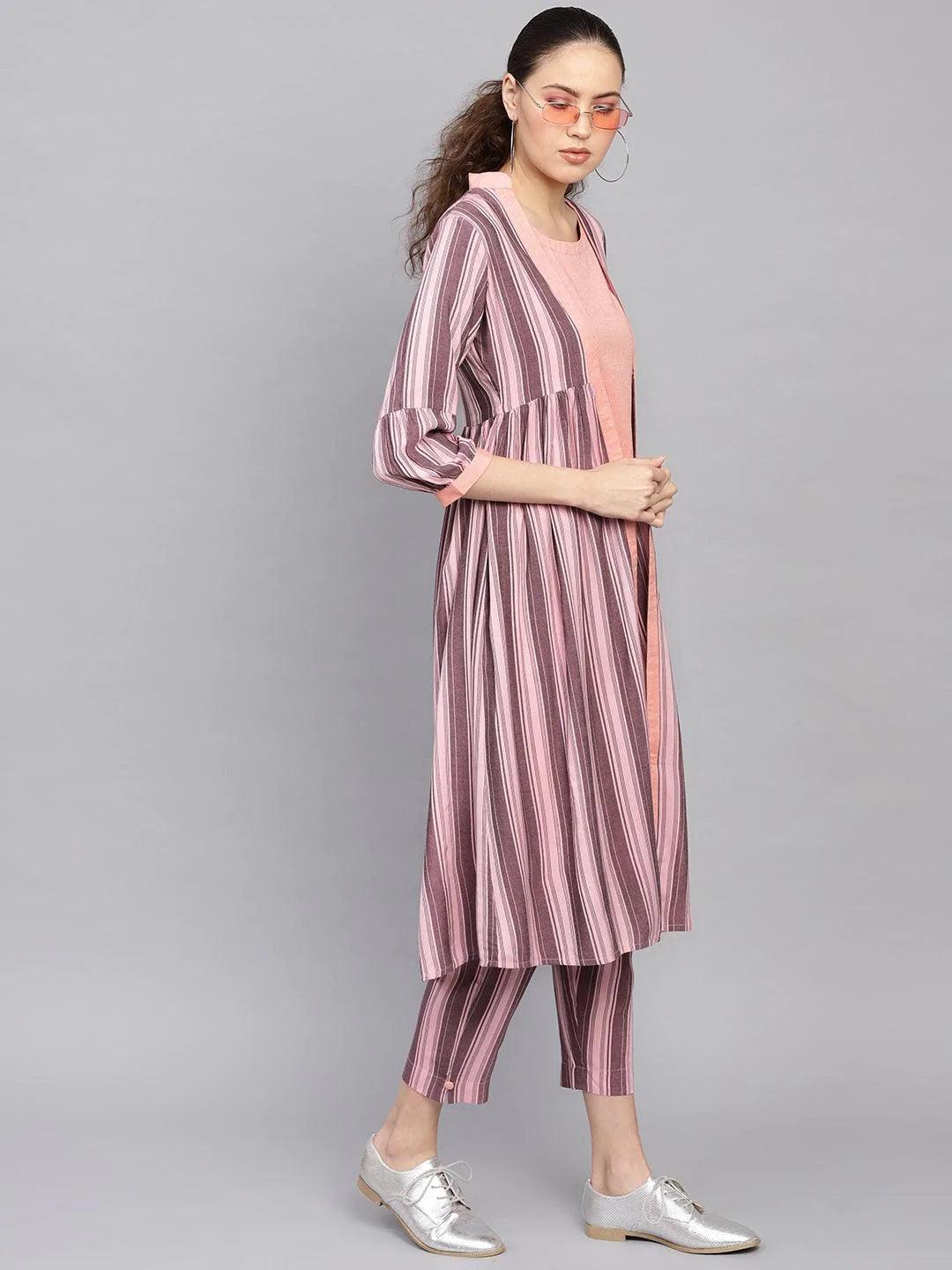 Peach Solid Rayon Kurta Set - ShopLibas 