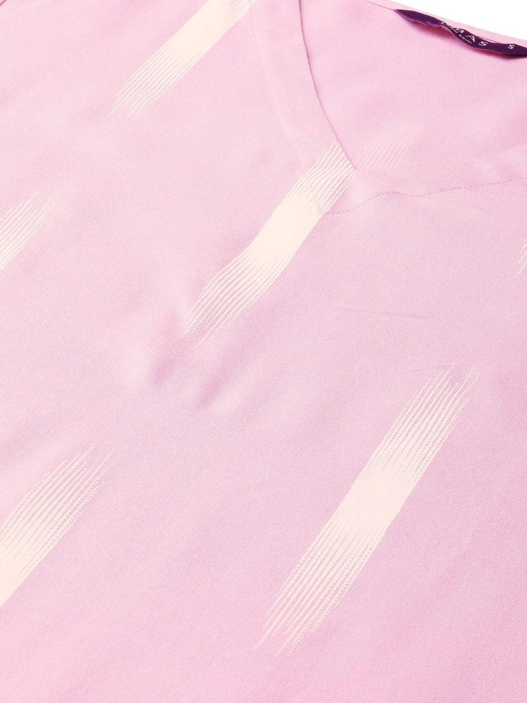 Pink Printed Rayon Kurta Set - ShopLibas 