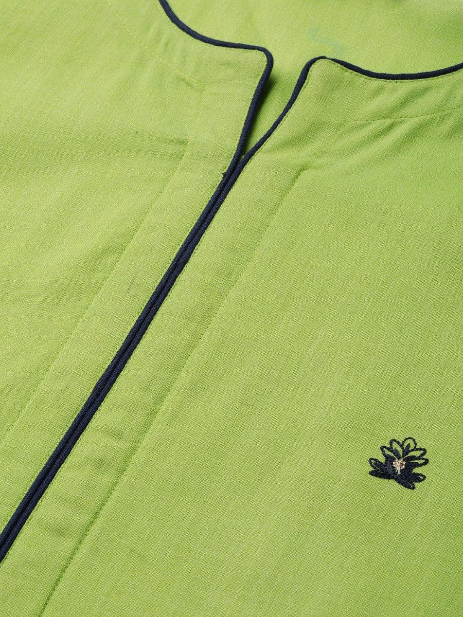 Green Embroidered Cotton Kurta Set - ShopLibas 