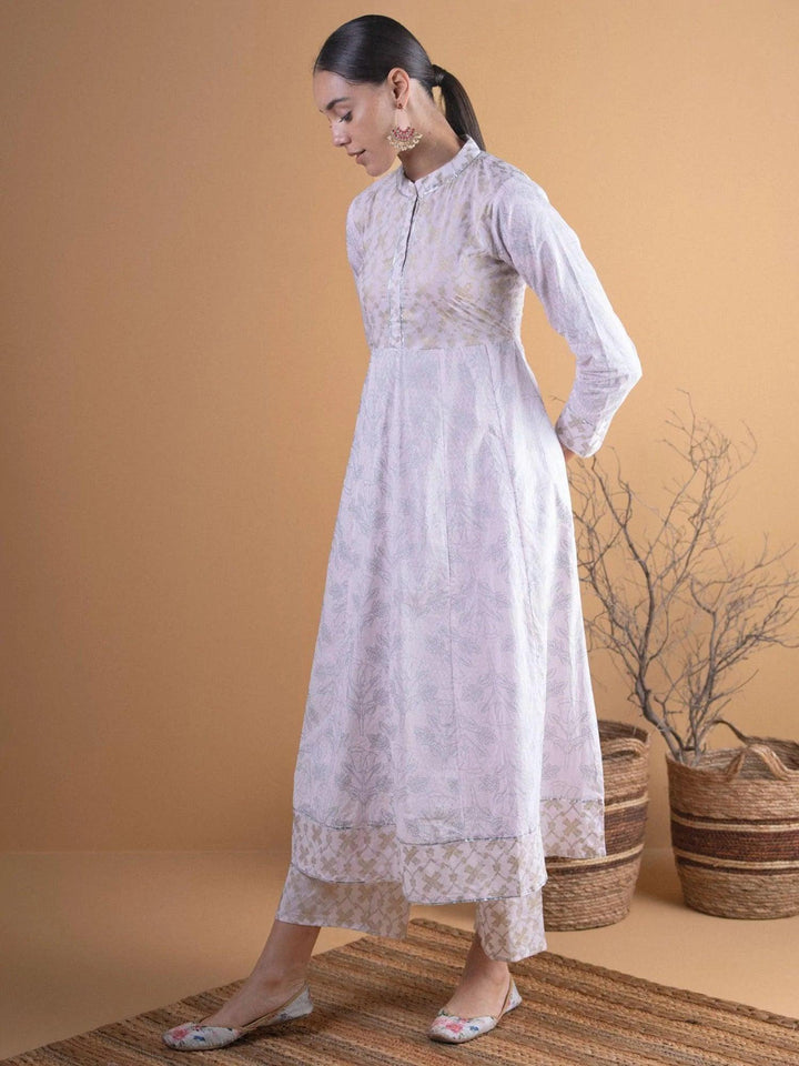 Pink Printed Cotton Kurta Set - ShopLibas