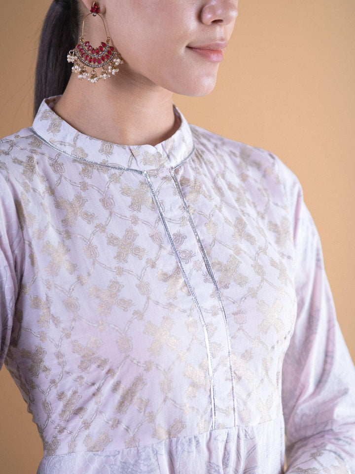 Pink Printed Cotton Kurta Set - ShopLibas