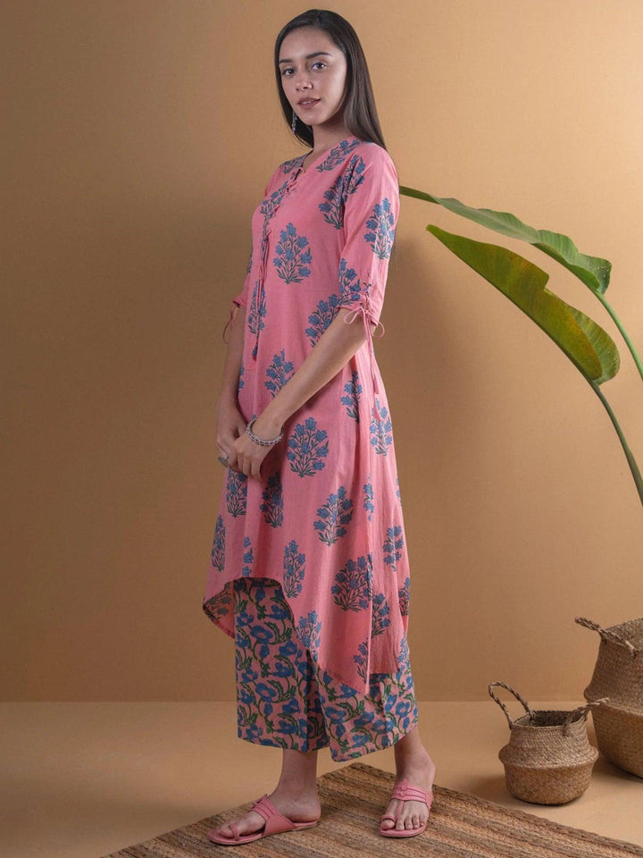Coral Printed Cotton Kurta Set - ShopLibas