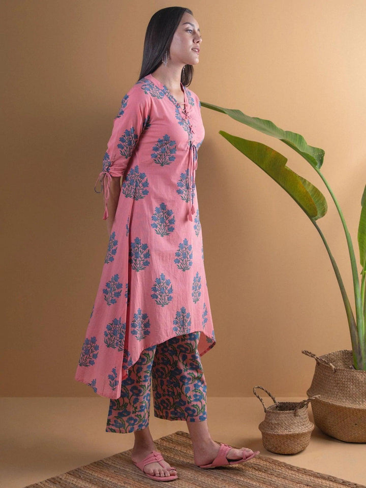 Coral Printed Cotton Kurta Set - ShopLibas