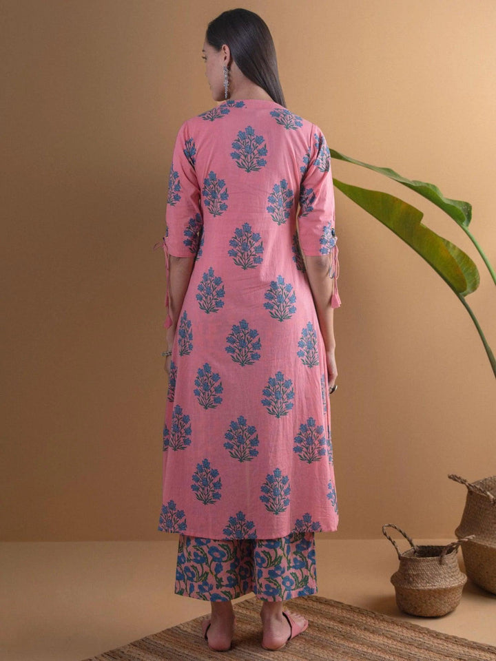 Coral Printed Cotton Kurta Set - ShopLibas