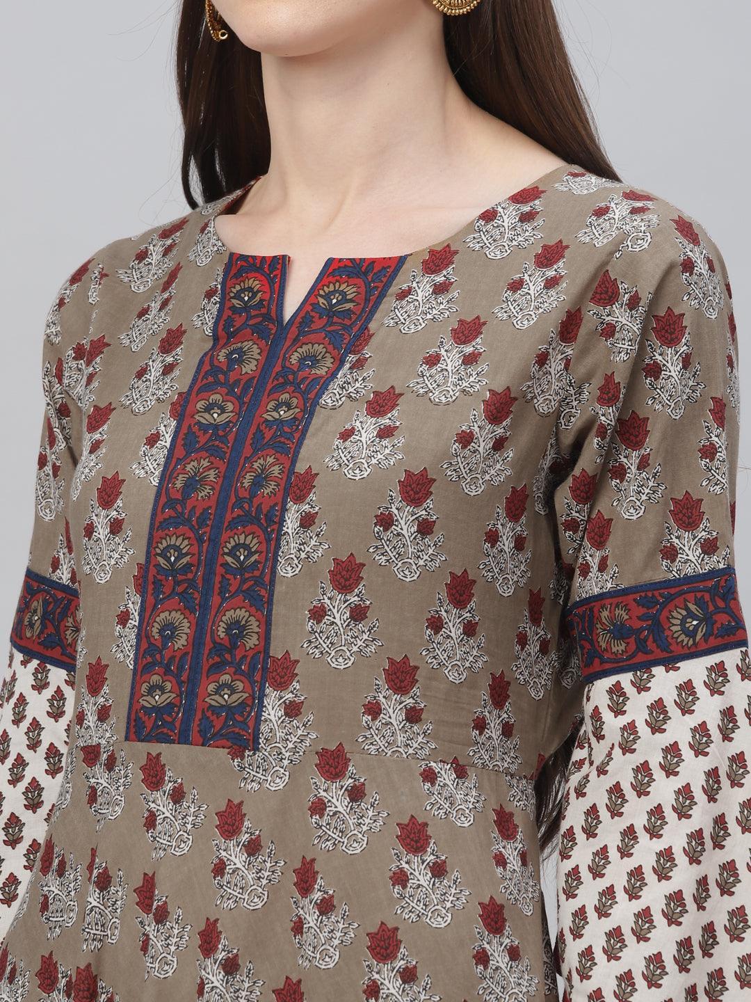 Multicoloured Printed Cotton Suit Set - ShopLibas