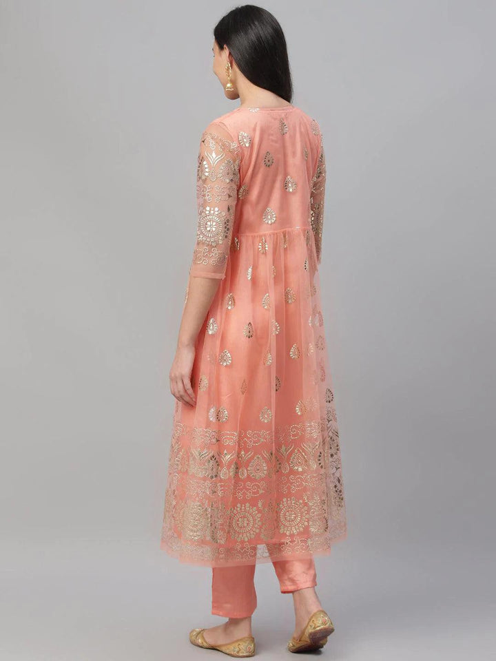 Peach Solid Shantoon Kurta Set - ShopLibas