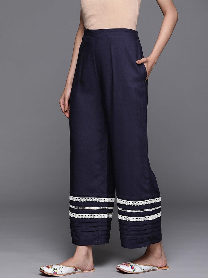 Blue Hem Design Rayon Palazzos - ShopLibas