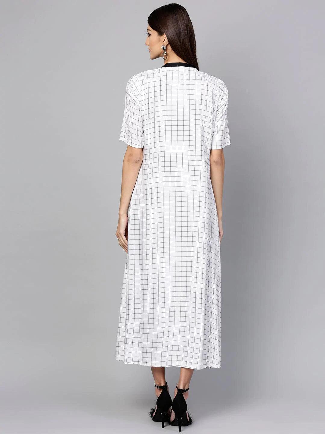 Black Solid Rayon Dress With Shrug - ShopLibas