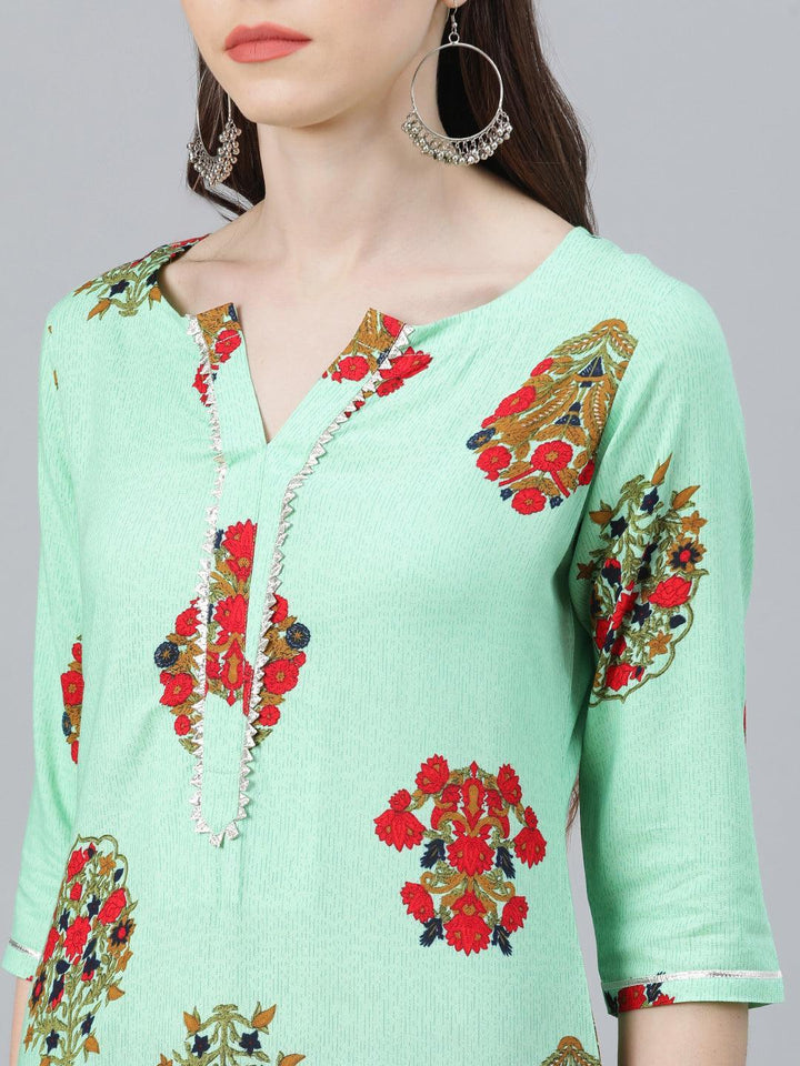 Multicoloured Printed Rayon Kurta - ShopLibas
