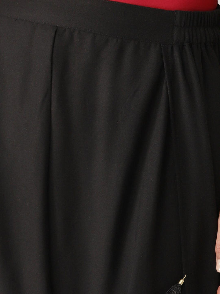 Black Solid Rayon Dhotis - ShopLibas