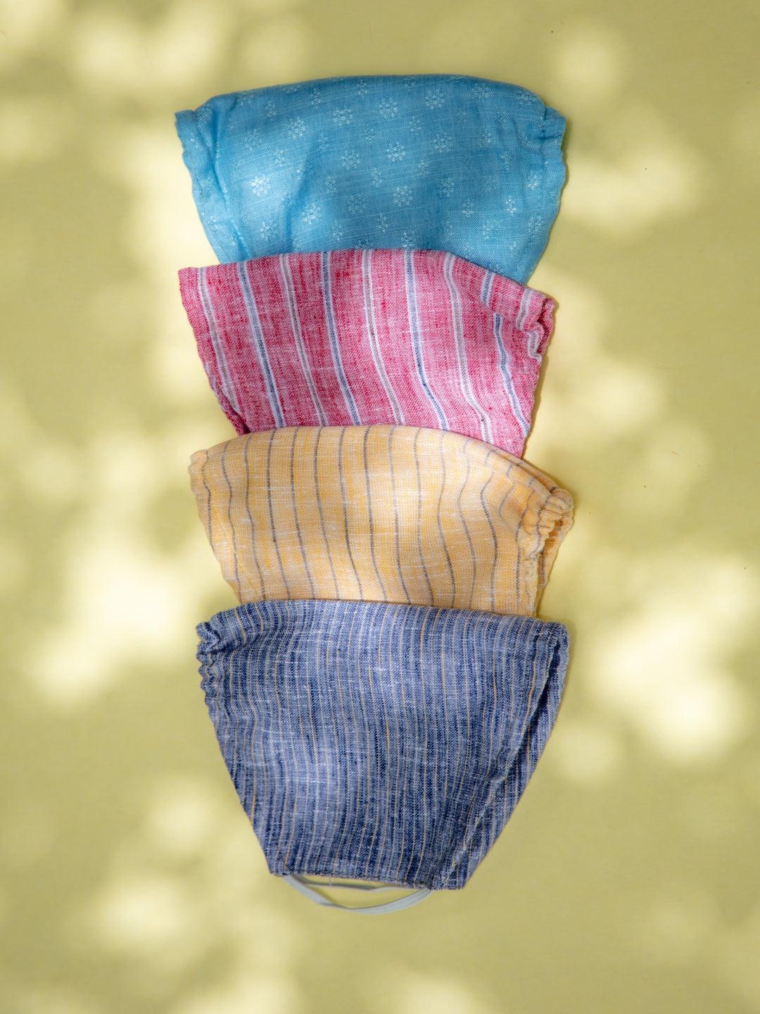 Libas Multicolored Up-cycled Cotton Masks ( Pack of 4 ) - ShopLibas