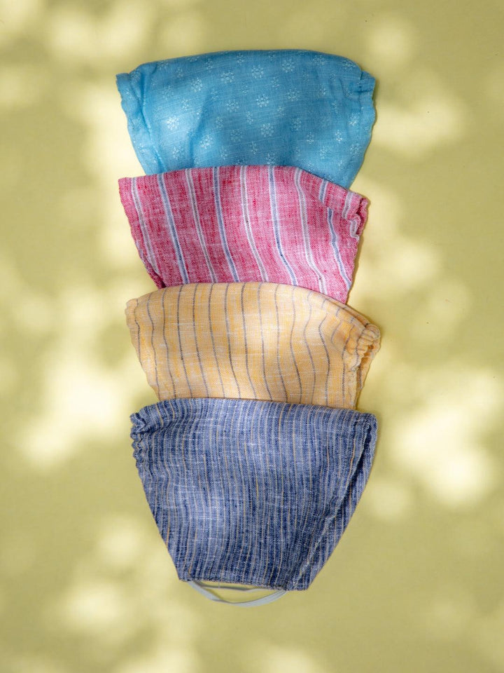 Libas Multicolored Up-cycled Cotton Masks ( Pack of 4 ) - ShopLibas
