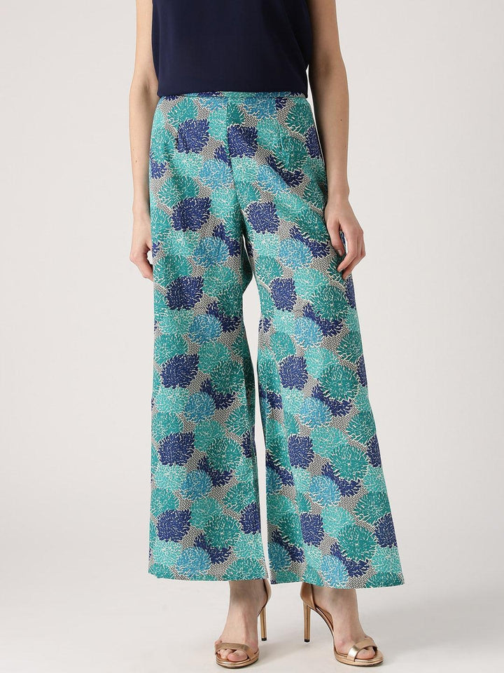 Multicoloured Printed Cotton Palazzos - ShopLibas