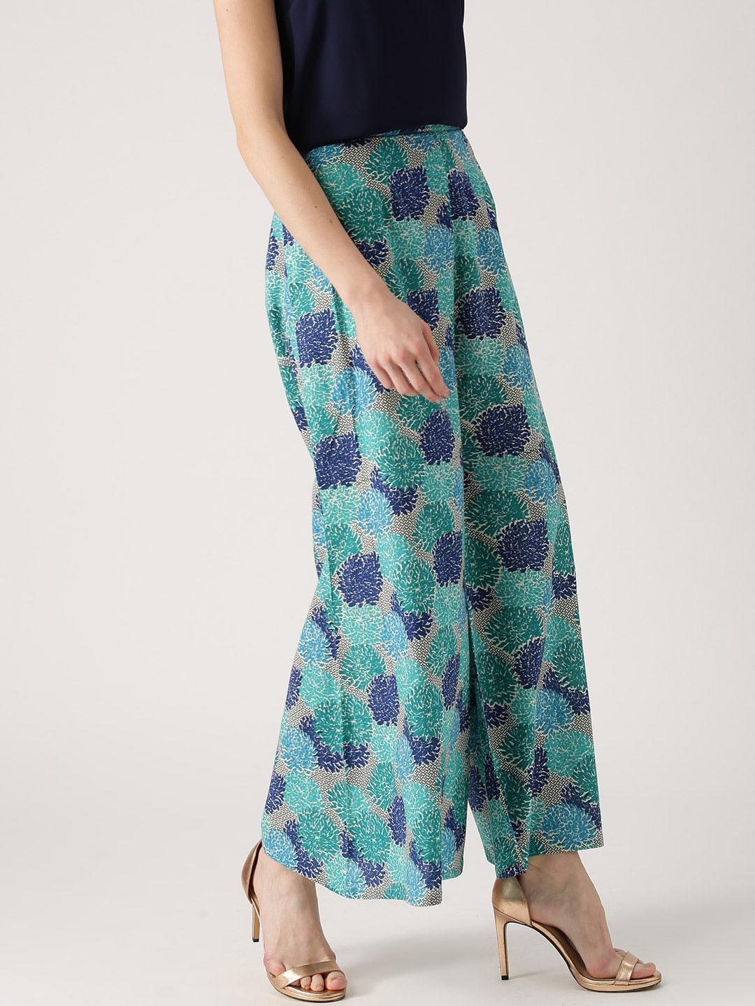 Multicoloured Printed Cotton Palazzos - ShopLibas