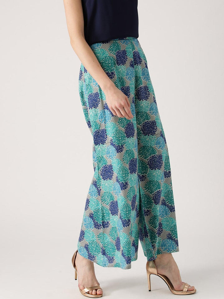 Multicoloured Printed Cotton Palazzos - ShopLibas