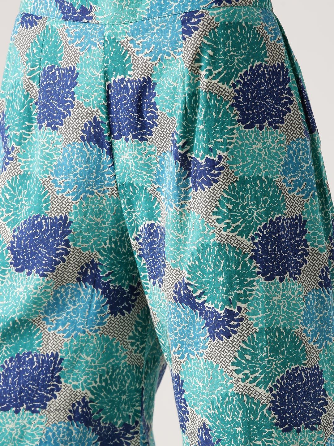 Multicoloured Printed Cotton Palazzos - ShopLibas