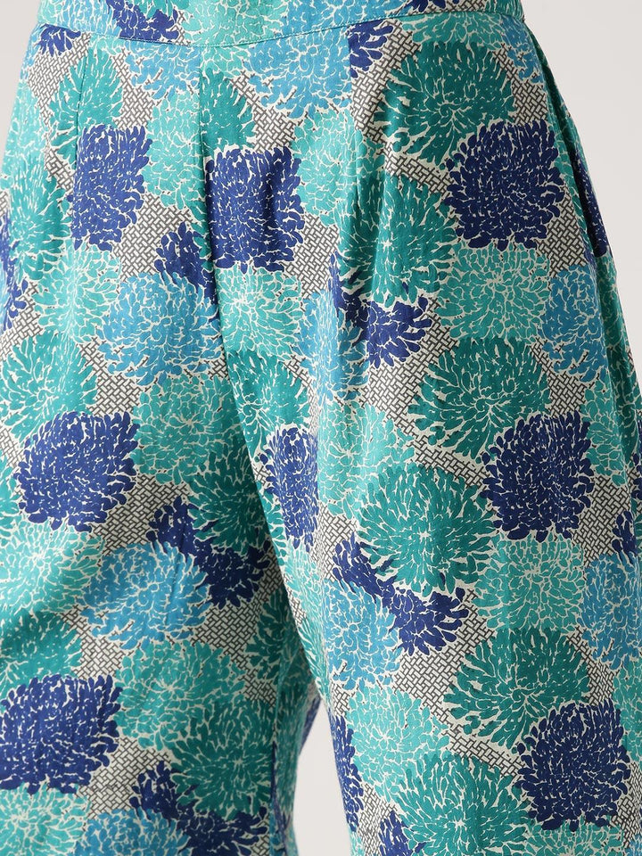 Multicoloured Printed Cotton Palazzos - ShopLibas