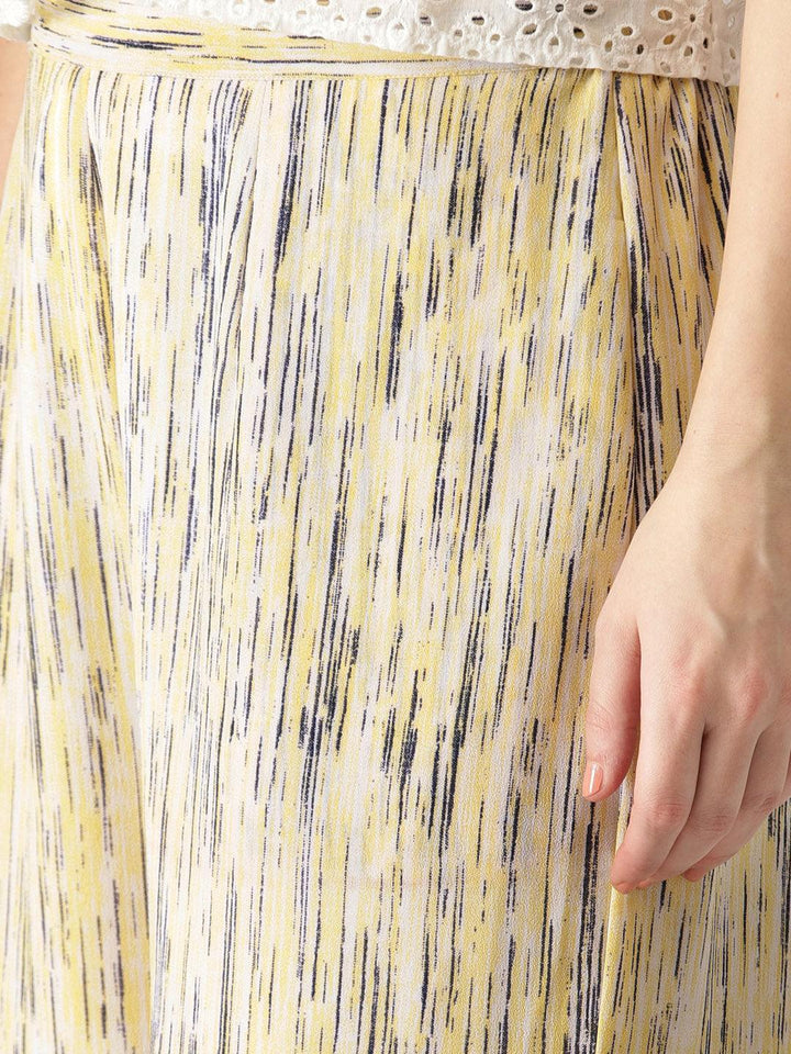 Yellow Striped Georgette Palazzos - ShopLibas