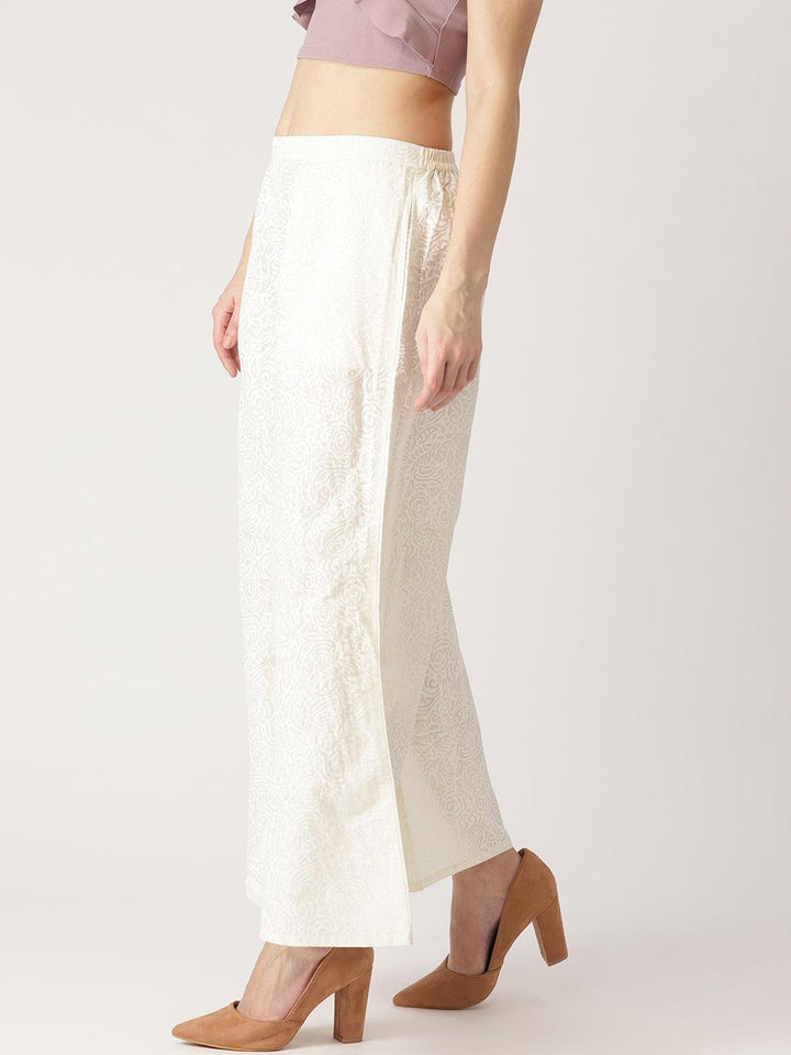 White Printed Cotton Palazzos