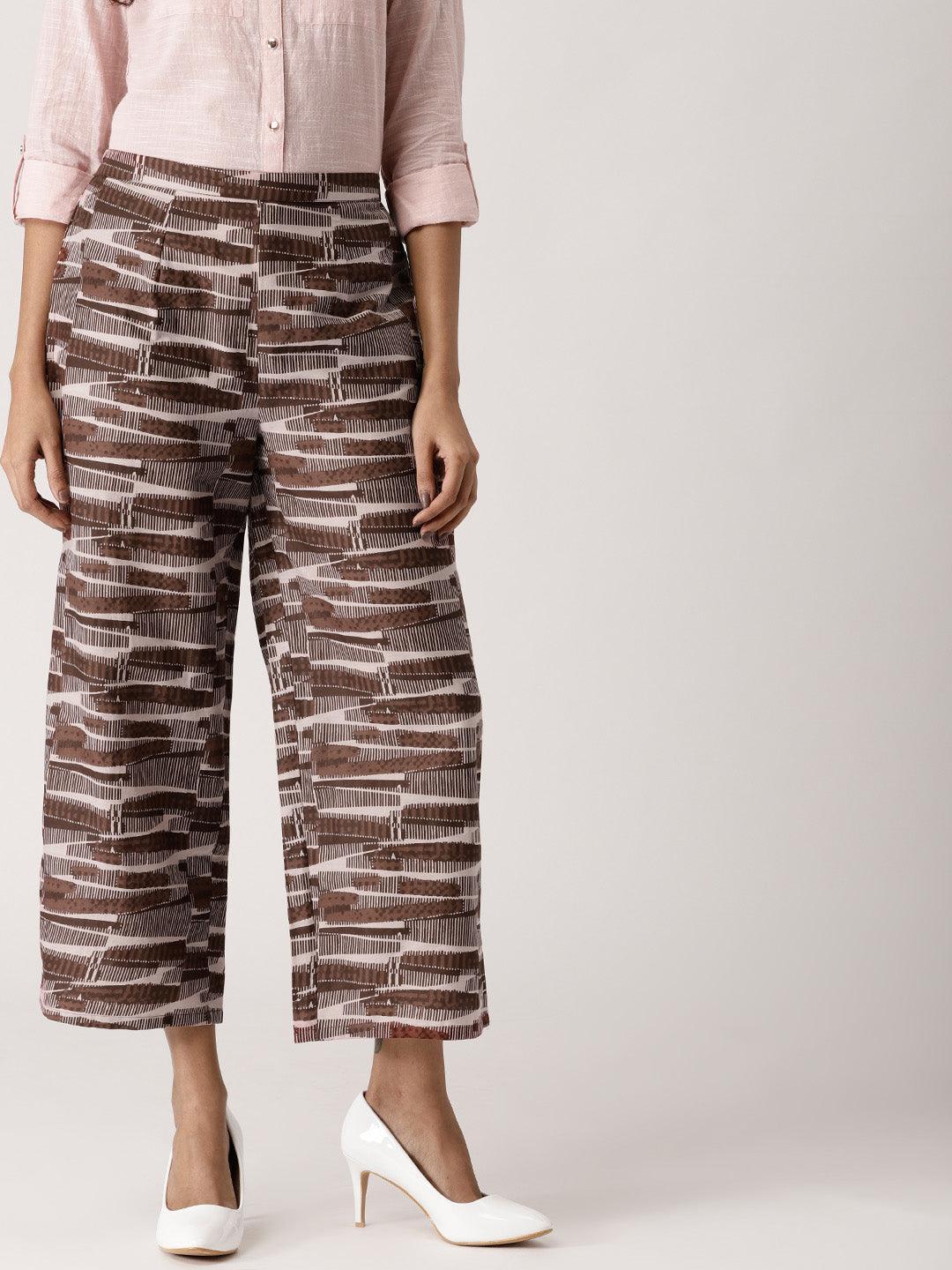 Multicoloured Striped Cotton Palazzos - ShopLibas