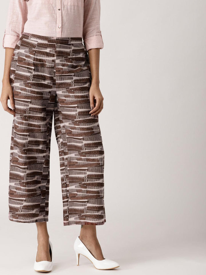 Multicoloured Striped Cotton Palazzos - ShopLibas