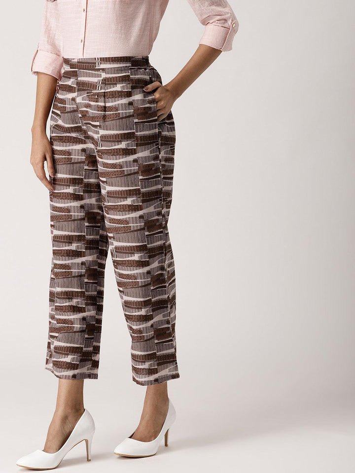 Multicoloured Striped Cotton Palazzos - ShopLibas