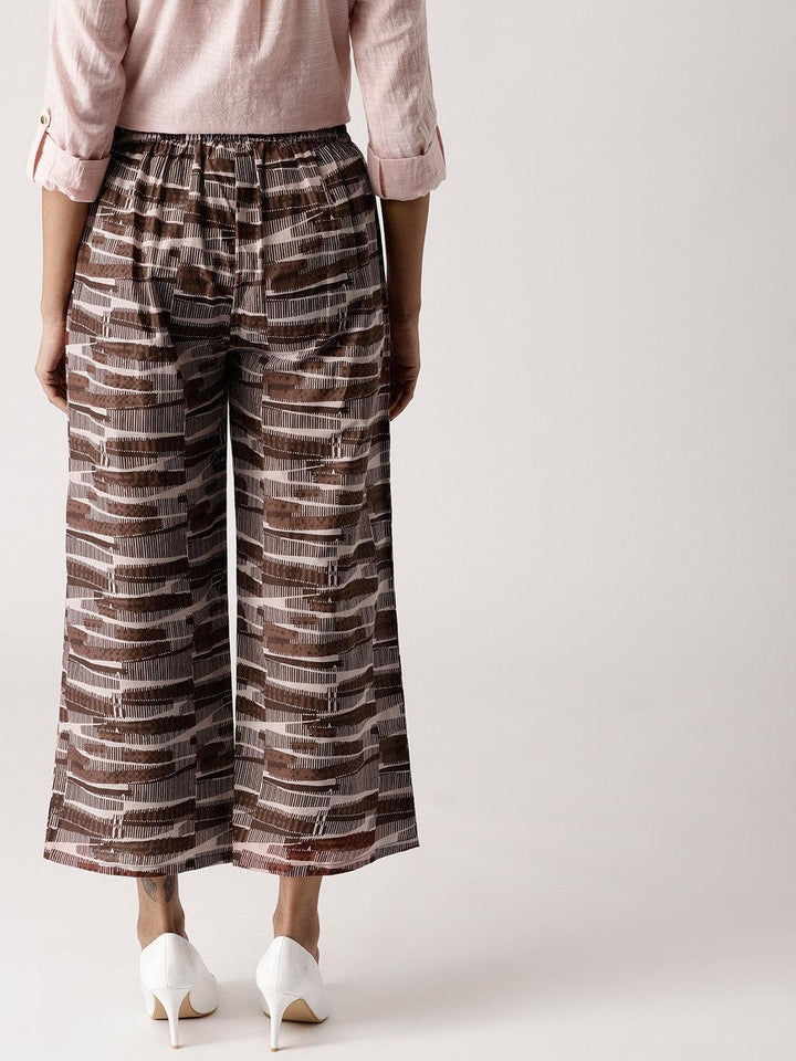 Multicoloured Striped Cotton Palazzos - ShopLibas