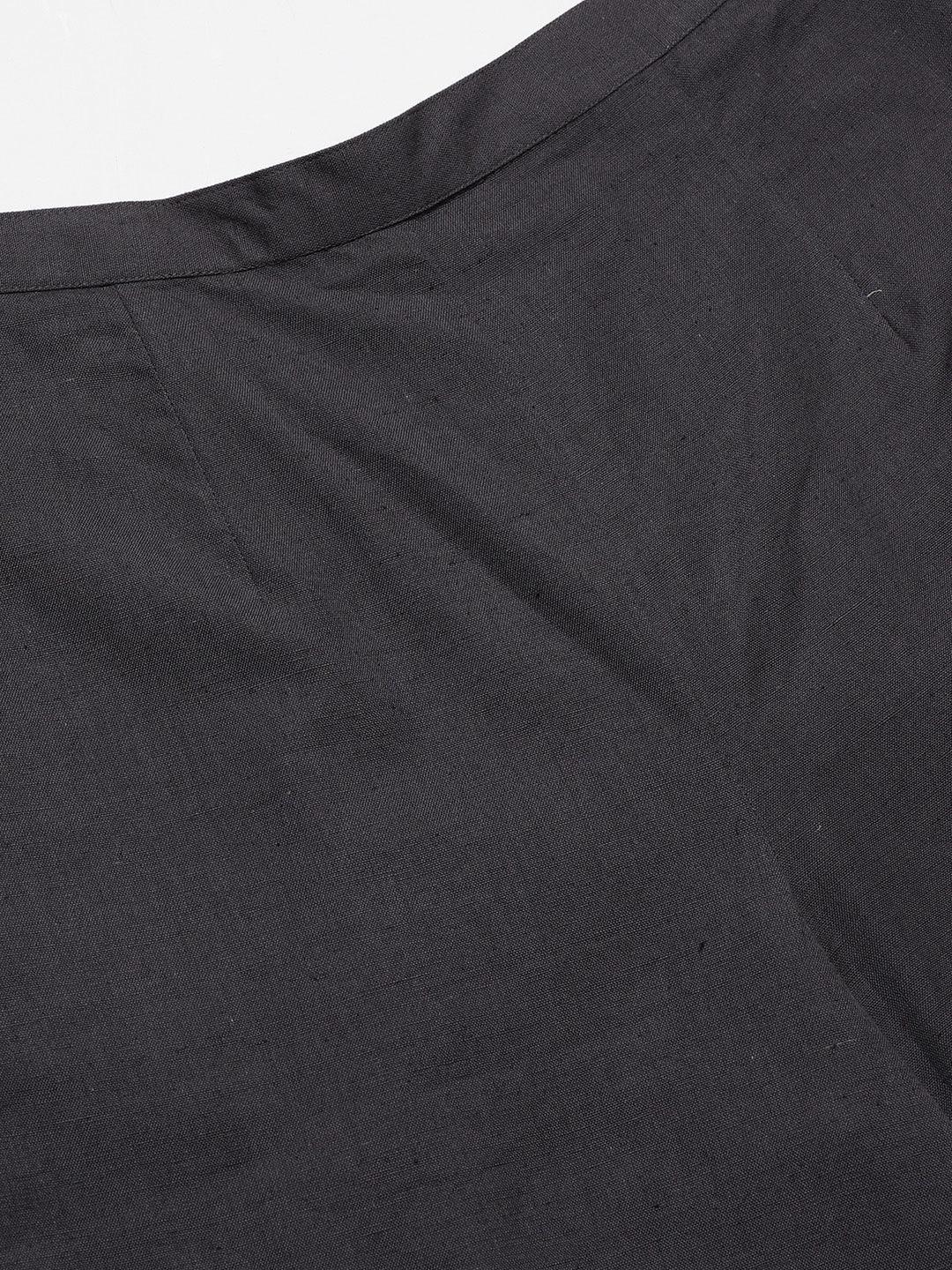 Grey Solid Cotton Trousers - ShopLibas 