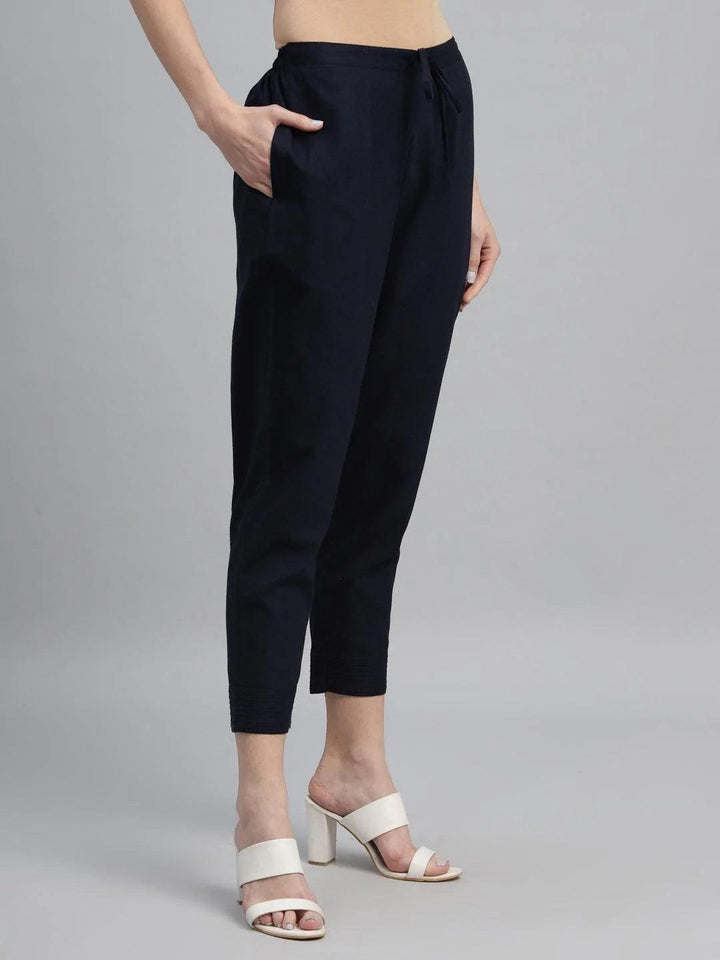 Pack of 2 Solid Cotton Trousers