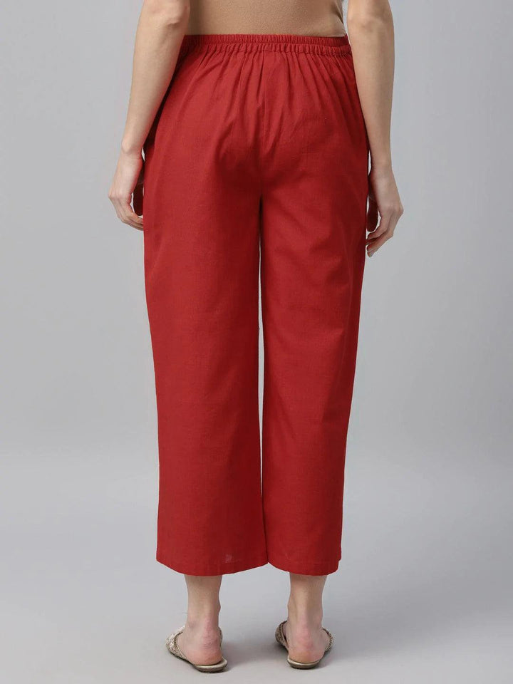 Pack of 2 Solid Cotton Palazzos - ShopLibas
