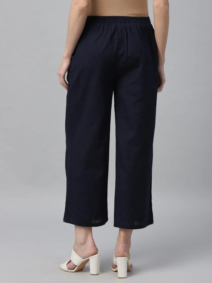 Pack of 2 Solid Cotton Palazzos - ShopLibas