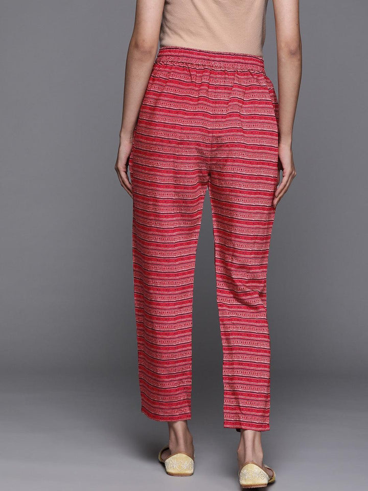 Pink Striped Silk Trousers