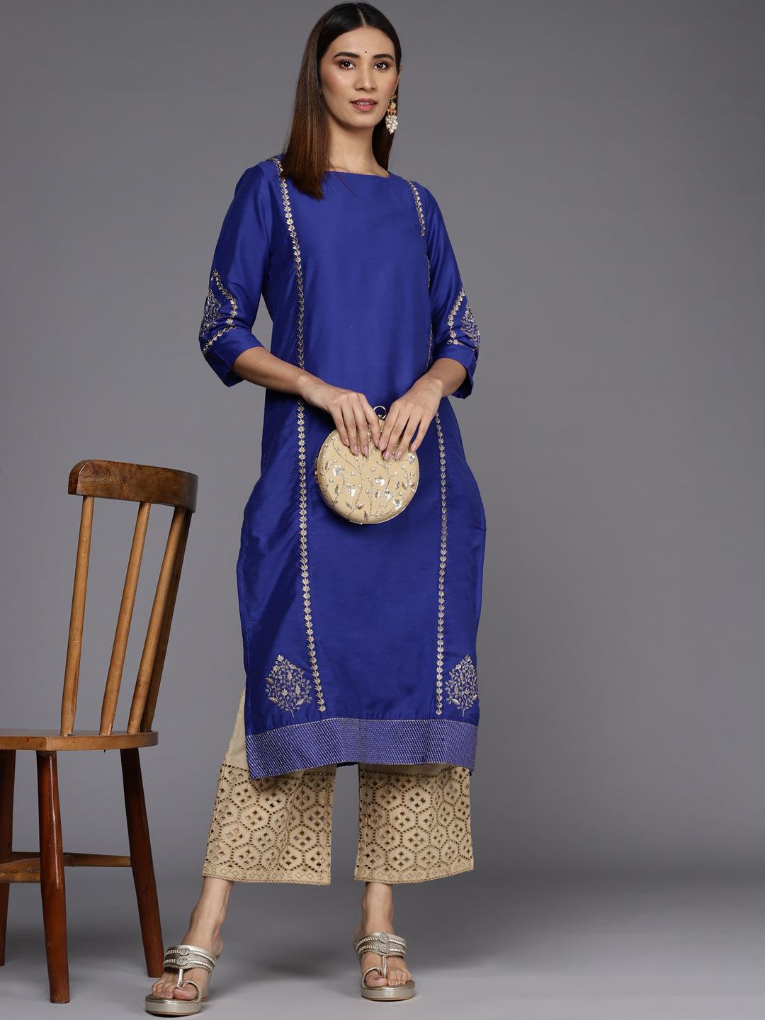 Beige Solid Cotton Palazzos - ShopLibas 