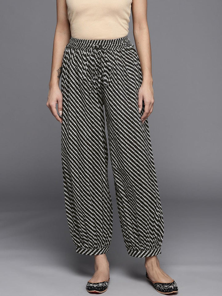 Black Printed Cotton Salwar Pants - ShopLibas