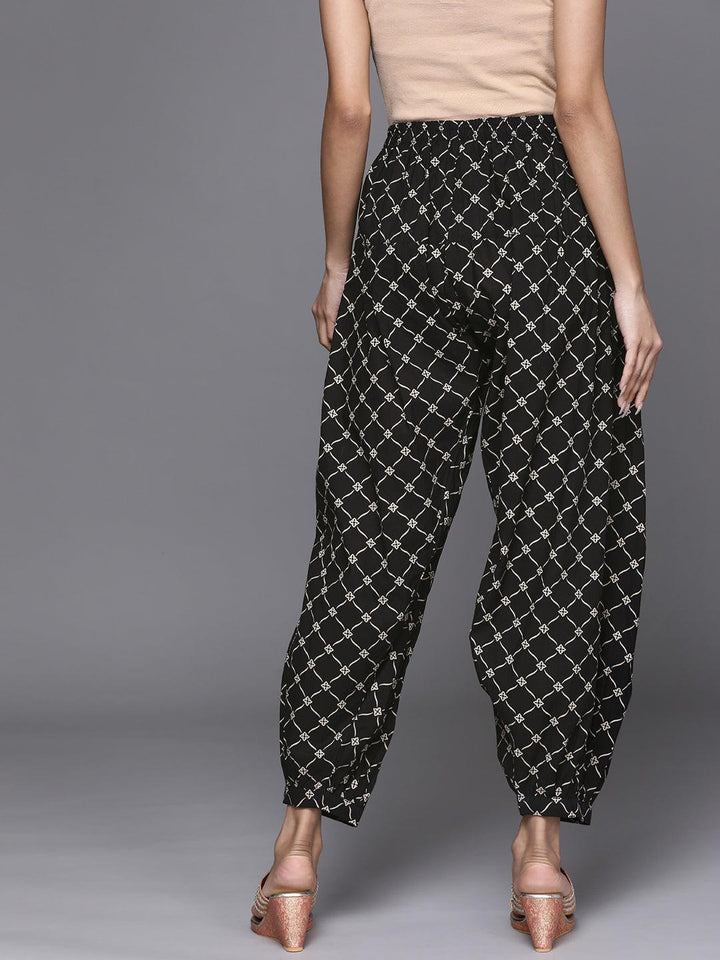 Black Printed Cotton Salwar Pants - ShopLibas