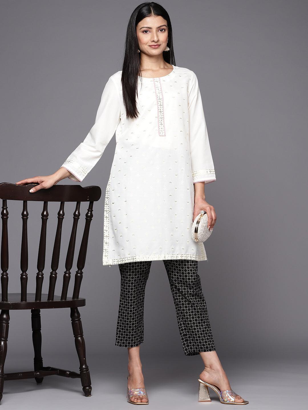 Black Printed Cotton Trousers - ShopLibas 