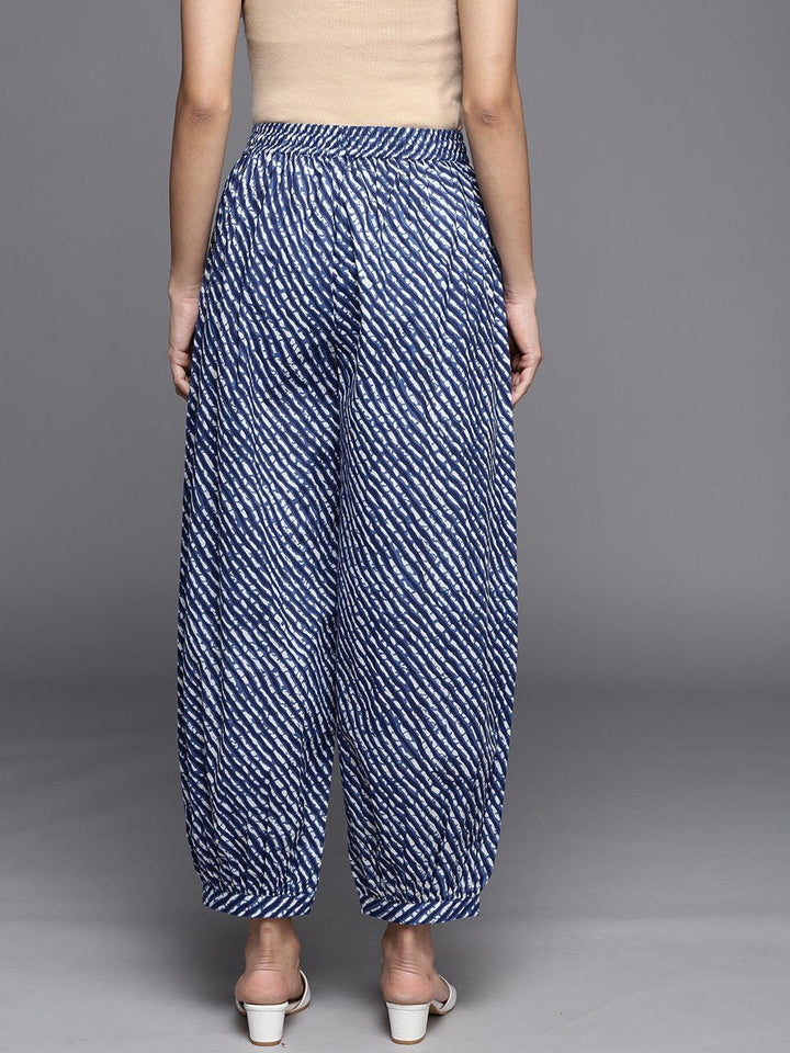 Blue Printed Cotton Salwar Pants - ShopLibas