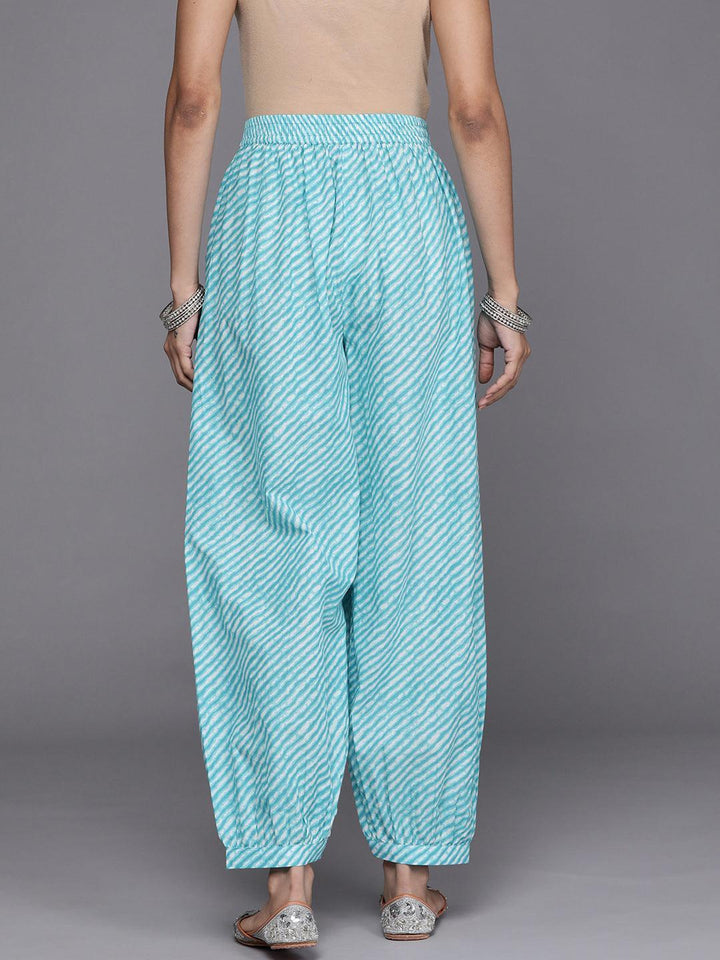 Blue Printed Cotton Salwar Pants
