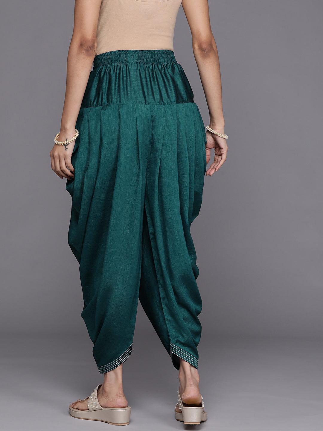 Blue Solid Silk Salwar Pants - ShopLibas 