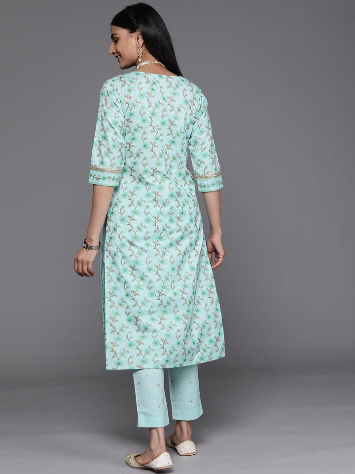 Blue Yoke Design Cotton Silk Kurta - ShopLibas