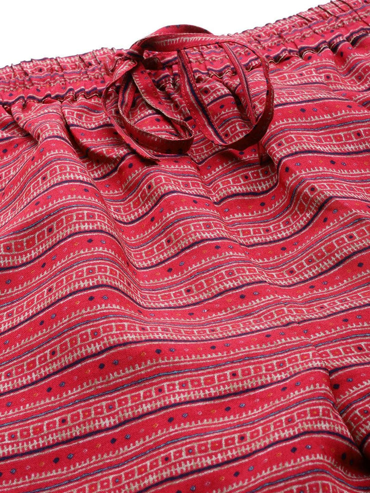 Pink Striped Silk Trousers