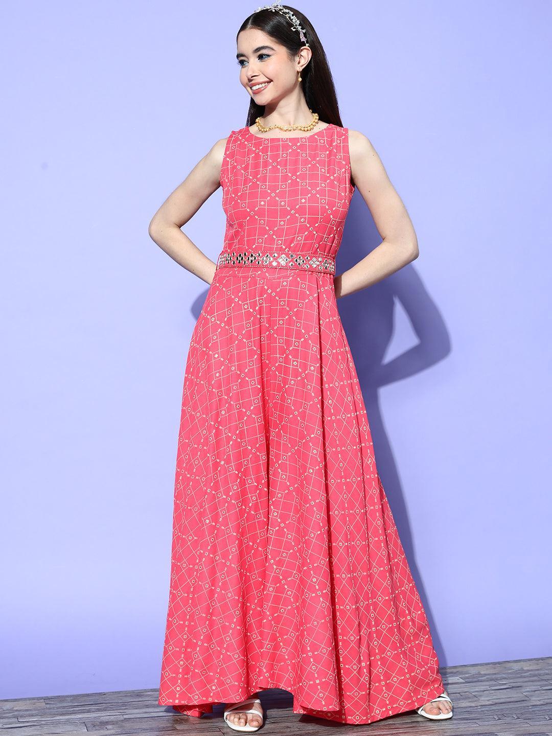 Coral Printed Cotton Jumpsuit - ShopLibas 