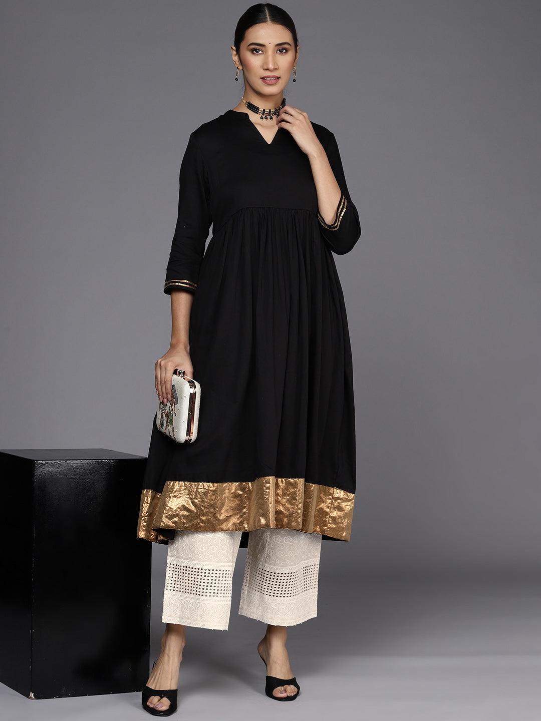 Cream Embroidered Cotton Palazzos - ShopLibas 