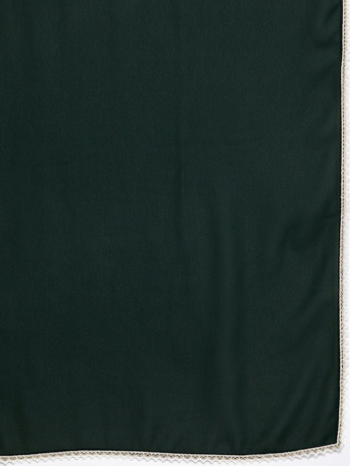 Green Embroidered Georgette Straight Suit Set With Skirt - Libas
