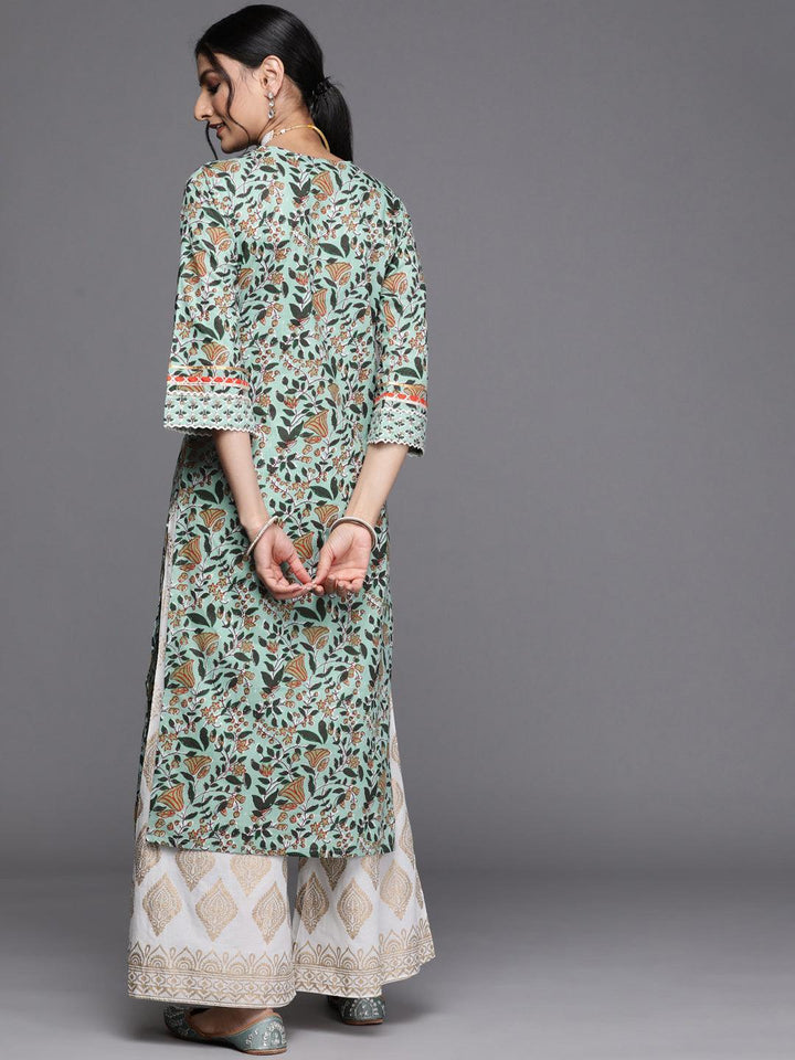 Green Yoke Design Cotton Kurta - ShopLibas