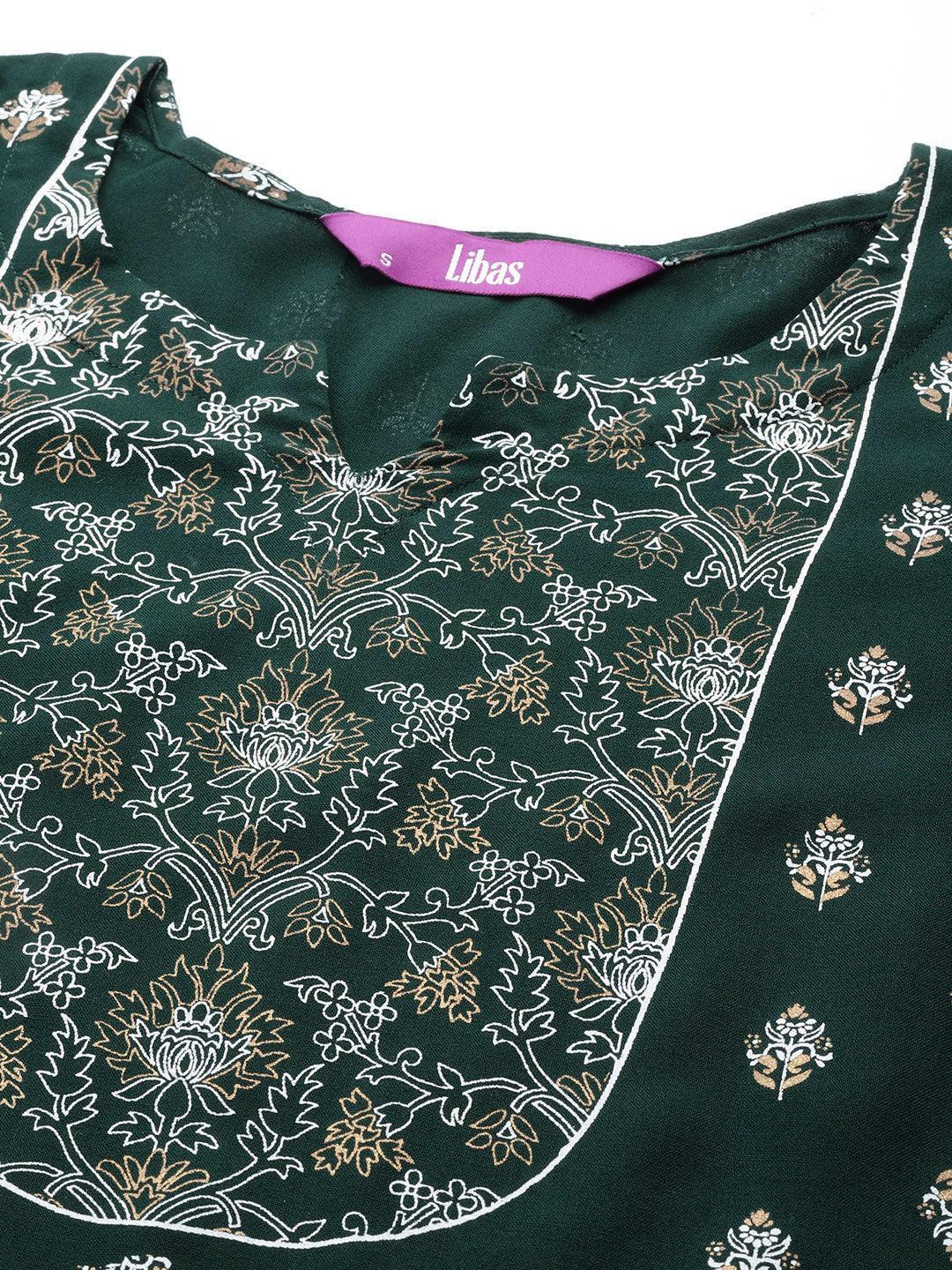 Green Yoke Design Rayon Straight Kurta - ShopLibas 