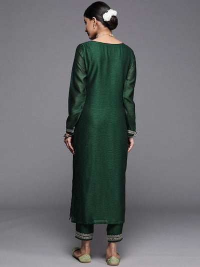 Green Yoke Design Silk Kurta - ShopLibas