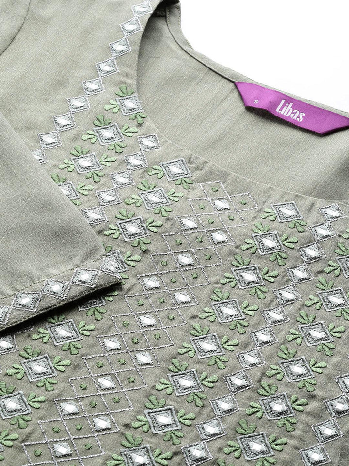 Green Yoke Design Silk Kurta - ShopLibas