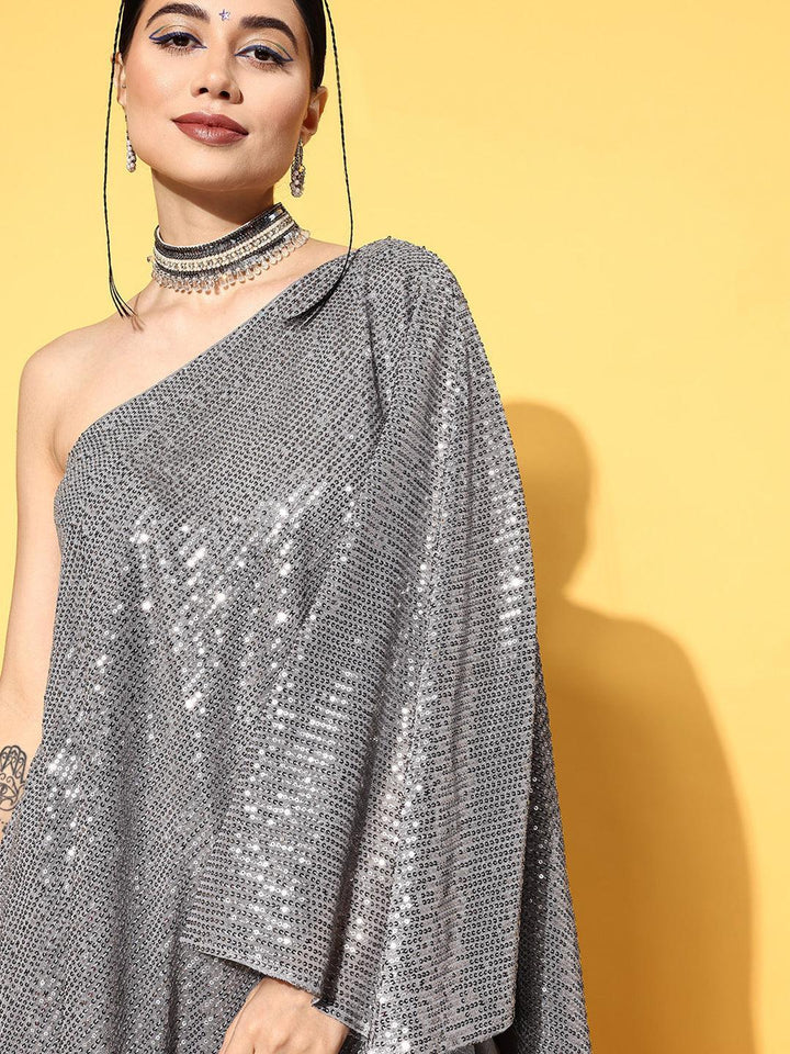 Grey Embellished Nylon Co-Ords - ShopLibas