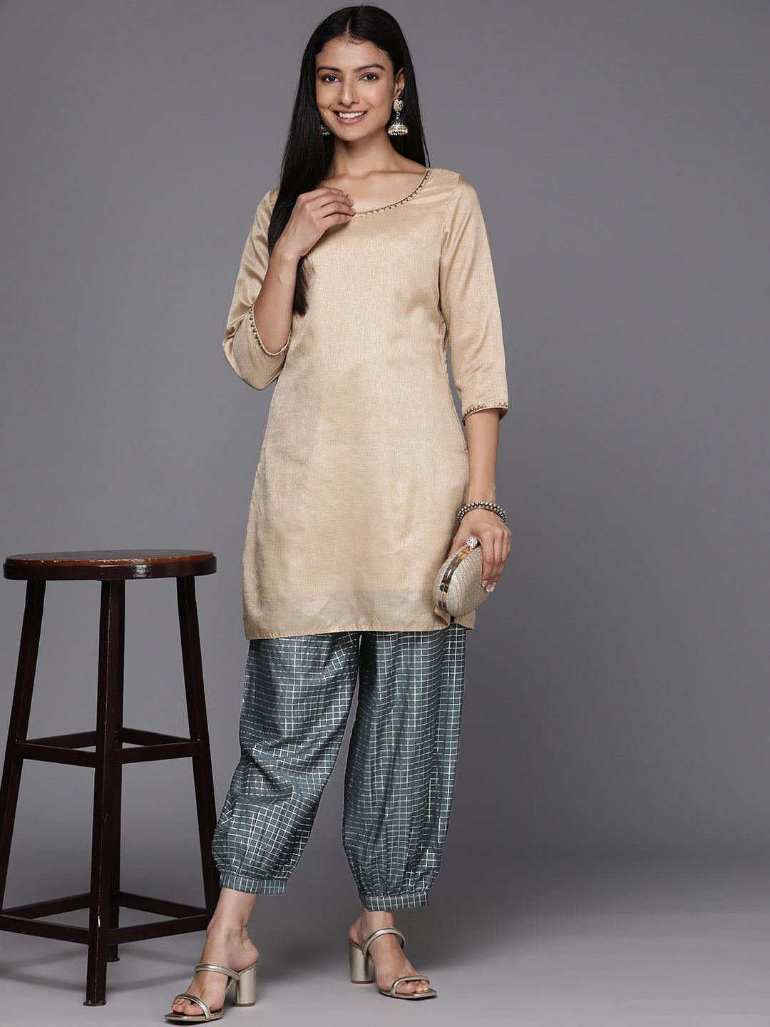 Grey Printed Cotton Salwar - Libas 